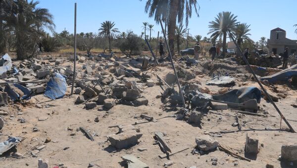 A view shows damage at the scene after an airstrike by U.S. warplanes against Islamic State in Sabratha, Libya in this February 19, 2016 handout picture - Sputnik International