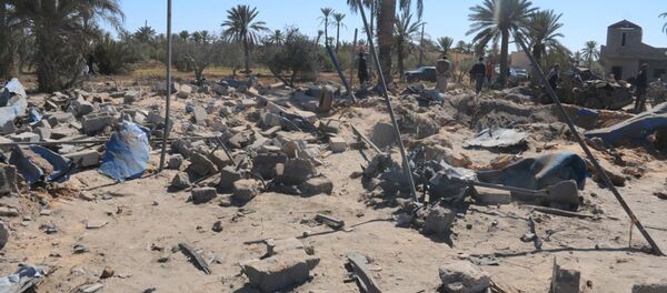 A view shows damage at the scene after an airstrike by U.S. warplanes against Islamic State in Sabratha, Libya in this February 19, 2016 handout picture - Sputnik International