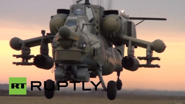 Combat helicopters flaunt their firepower in Krasnodar drills - Sputnik International