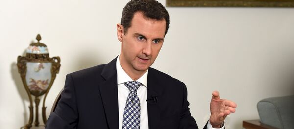 Syria's President Bashar al-Assad speaks during an interview with Spanish newspaper El Pais in Damascus, in this handout picture provided by SANA on February 20, 2016. Syria's President Bashar al-Assad speaks during an interview with Spanish newspaper El Pais in Damascus, in this handout picture provided by SANA on February 20, 2016. - Sputnik International