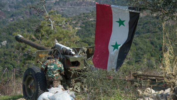 Syrian army artillery soldiers in Idlib province in northwestern Syria. file photo - Sputnik International