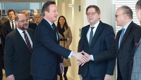 UK PM David Cameron at the European Parliament - Sputnik International