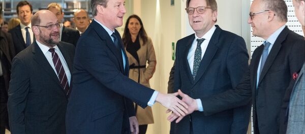 UK PM David Cameron at the European Parliament - Sputnik International