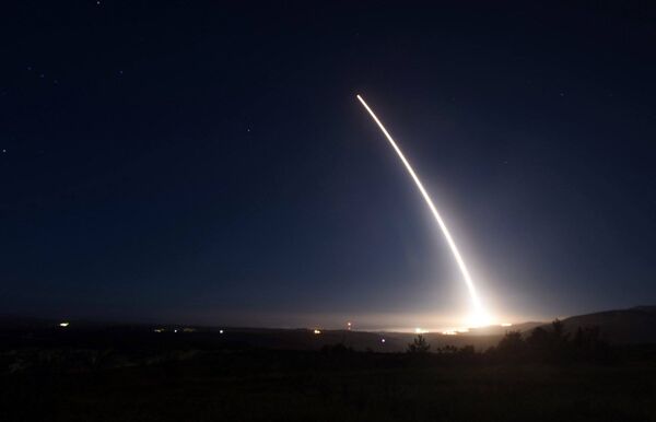 In this photo provided by U.S. Air Force, an unarmed Minuteman III intercontinental ballistic missile launches during an operational test on Saturday, Feb. 20, 2016 at Vandenberg Air Force Base, California. In this photo provided by U.S. Air Force, an unarmed Minuteman III intercontinental ballistic missile launches during an operational test on Saturday, Feb. 20, 2016 at Vandenberg Air Force Base, California. - Sputnik International