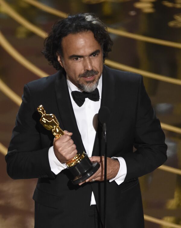 Alejandro G. Inarritu accepts the award for best director for “The Revenant” at the Oscars. Alejandro G. Inarritu accepts the award for best director for “The Revenant” at the Oscars. - Sputnik International