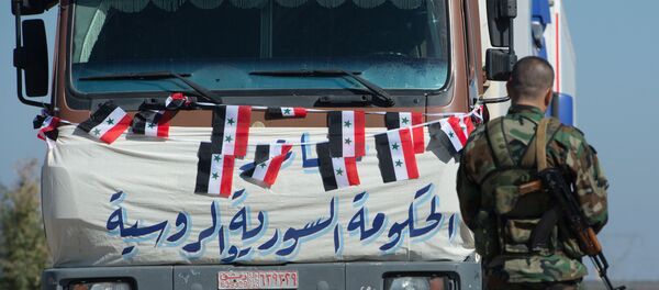 A convoy that delivered humanitarian aid, Syria - Sputnik International