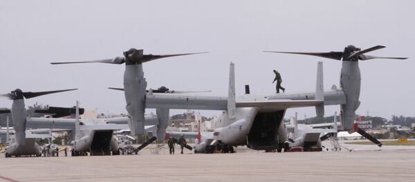 The new MV-22 Ospreys are seen at Marine Corps Air Station Futenma in Ginowan, Okinawa. - Sputnik International