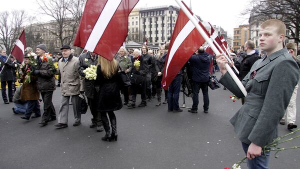 Waffen-SS veterans march in Riga. File photo - Sputnik International