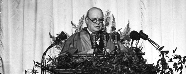 Winston Churchill, former prime minister of England, speaks at Westminster College in Fulton, Mo. March 5,1946 - Sputnik International