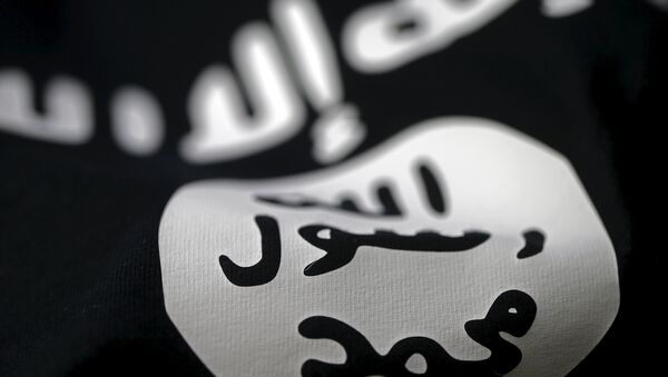 Islamic State flag is seen in this picture illustration taken February 18, 2016 - Sputnik International