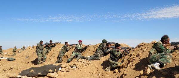 Syrian Army soldiers take positions on the outskirts of Syria's Raqqa region on February 19, 2016 Syrian Army soldiers take positions on the outskirts of Syria's Raqqa region on February 19, 2016 - Sputnik International