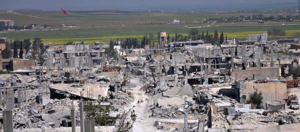 An area that was destroyed during the battle between the U.S. backed Kurdish forces and the Islamic State fighters, in Kobani. file photo - Sputnik International