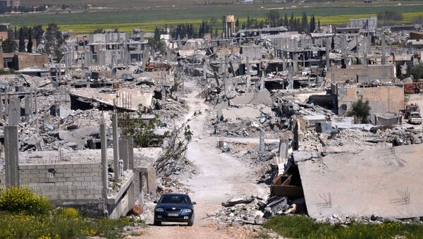 An area that was destroyed during the battle between the U.S. backed Kurdish forces and the Islamic State fighters, in Kobani. file photo - Sputnik International