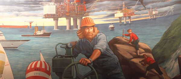 The mural inside the Maelstrom attraction in Norway Pavilion at Epcot - Sputnik International