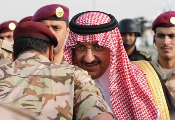 Saudi Crown Prince and Interior Minister Prince Mohammed bin Nayef bin Abdulaziz arrives to attend a graduation ceremony of members of Saudi Special Forces in the capital Riyadh, on May 19, 2015. Saudi Crown Prince and Interior Minister Prince Mohammed bin Nayef bin Abdulaziz arrives to attend a graduation ceremony of members of Saudi Special Forces in the capital Riyadh, on May 19, 2015. - Sputnik International