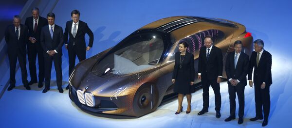 BMW presents the 'Vision Next 100' concept car during centenary celebrations at the Olympic Hall in Munich, southern Germany March 7, 2016 BMW presents the 'Vision Next 100' concept car during centenary celebrations at the Olympic Hall in Munich, southern Germany March 7, 2016 - Sputnik International