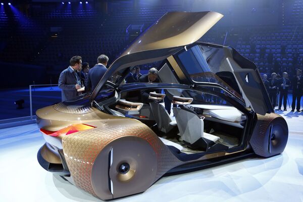 German car manufacturer BMW presents the 'Vision Next 100' concept car during the 100th anniversary celebrations in Munich, Germany, Monday, March 7, 2016 German car manufacturer BMW presents the 'Vision Next 100' concept car during the 100th anniversary celebrations in Munich, Germany, Monday, March 7, 2016 - Sputnik International