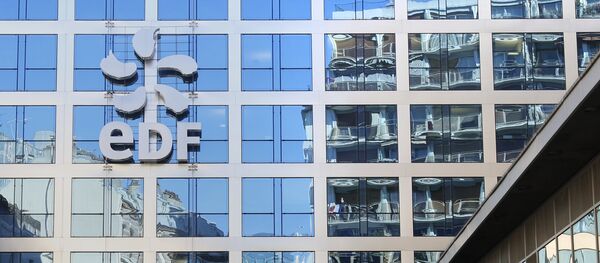 The logo of France's state-owned electricity company EDF is seen on the company's headquarters in Paris, France, February 16, 2016 The logo of France's state-owned electricity company EDF is seen on the company's headquarters in Paris, France, February 16, 2016 - Sputnik International