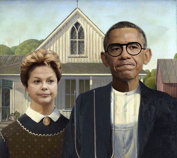 Dilma Rousseff and Barack Obama in American Gothic - Sputnik International