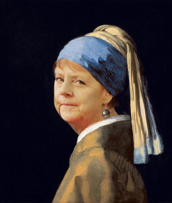 Angela Merkel is Girl With the Pearl Earring - Sputnik International