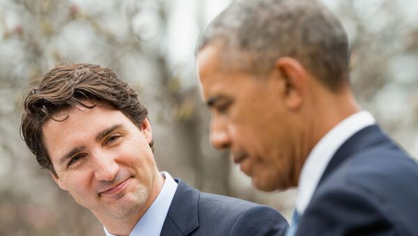 Trudeau visits with Obama - Sputnik International