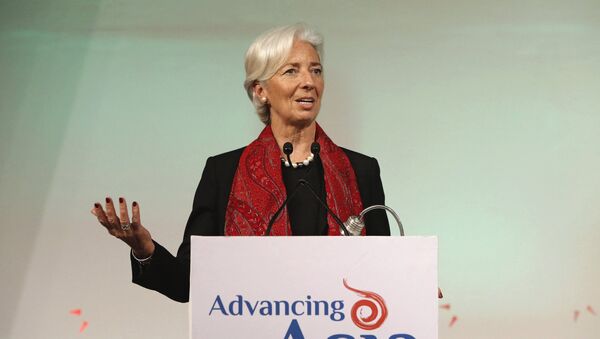 International Monetary Fund (IMF) Managing Director Christine Lagarde addresses the gathering during her closing remarks at the Advancing Asia: Investing for the Future conference in New Delhi, India, March 13, 2016 - Sputnik International