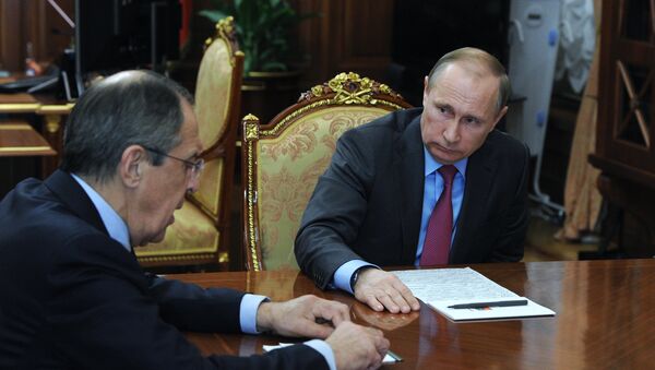 March 16, 2016. President of Russia Vladimir Putin, right, and Russian Minister of Foreign Affairs Sergey Lavrov during a meeting in the Kremlin - Sputnik International