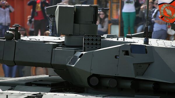 A T-14 Armata tank turret, with active protection system launch tubes visible. - Sputnik International