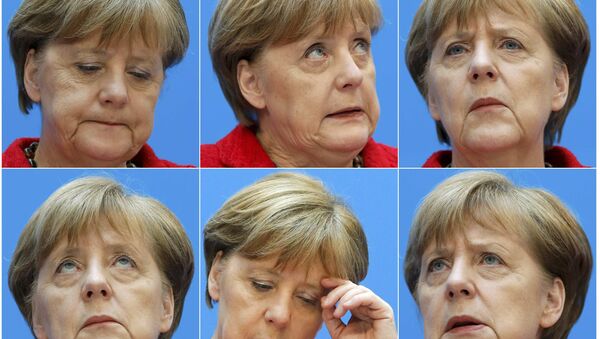 A combination picture shows German Chancellor and Christian Democratic Union (CDU) leader Angela Merkel. - Sputnik International