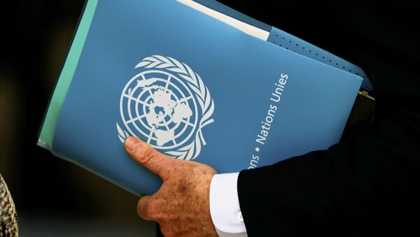 United Nations Special Envoy for Syria Staffan de Mistura holds a folder aside of the 31st Session of the Human Rights Council at the U.N. European headquarters in Geneva, Switzerland, February 29, 2016 - Sputnik International