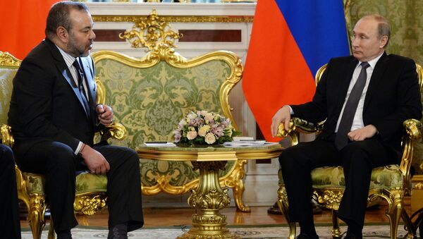 March 15, 2016. Russian President Vladimir Putin, right, and King Mohammed VI of Morocco meet in the Kremlin - Sputnik International