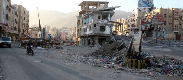 A view of buildings destroyed during recent fighting in Yemen's southwestern city of Taiz March 14, 2016. A view of buildings destroyed during recent fighting in Yemen's southwestern city of Taiz March 14, 2016. - Sputnik International