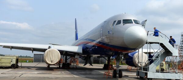 Tu-214OS aircraft constructed in the network of The Treaty on Open Skies pictured on the territory of Kazan Gorbunov Aircraft Production Association that produces military and civil aircrafts. Tu-214OS aircraft constructed in the network of The Treaty on Open Skies pictured on the territory of Kazan Gorbunov Aircraft Production Association that produces military and civil aircrafts. - Sputnik International