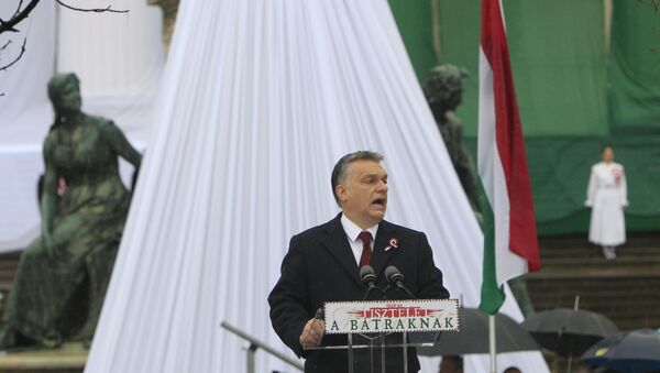 Hungarian Prime Minister Viktor Orban speaks during the Hungary's National Day celebrations, which also commemorates the 1848 Hungarian Revolution against the Habsburg monarchy, in Budapest, Hungary, March 15, 2016. - Sputnik International