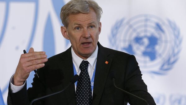 Special advisor to the United Nations Special Envoy for Syria Jan Egeland addresses a news conference after a meeting of the Task Force for Humanitarian Access at the UN in Geneva, Switzerland, March 17, 2016. - Sputnik International