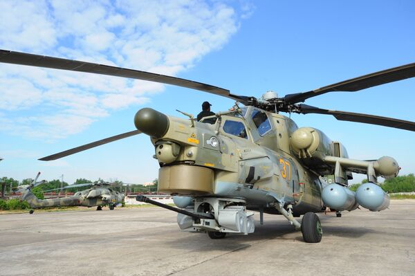 A Mil Mi-28-NE Havoc (Night Hunter) attack helicopter A Mil Mi-28-NE Havoc (Night Hunter) attack helicopter - Sputnik International