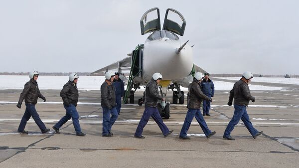 Three Su-24M bombers return to Chelyabinsk Region from Khmeimim Air Base. File photo. - Sputnik International