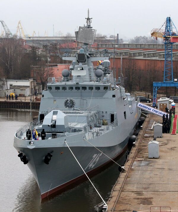 First flag hoisting ceremony on frigate Admiral Grigorovich in Kaliningrad First flag hoisting ceremony on frigate Admiral Grigorovich in Kaliningrad - Sputnik International