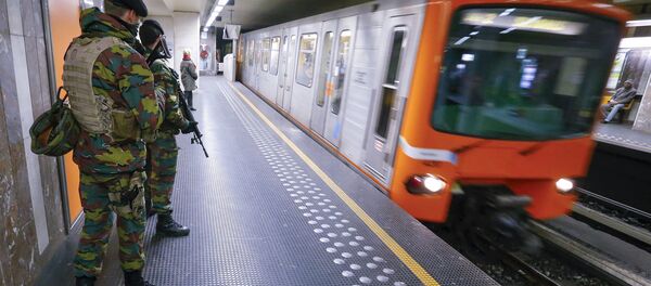 Belgian soldiers patrol in a subway station in Brussels, Belgium (File) Belgian soldiers patrol in a subway station in Brussels, Belgium (File) - Sputnik International