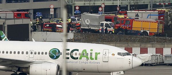 Emergency services at the scene of explosions at Zaventem airport near Brussels, Belgium March 22, 2016 Emergency services at the scene of explosions at Zaventem airport near Brussels, Belgium March 22, 2016 - Sputnik International