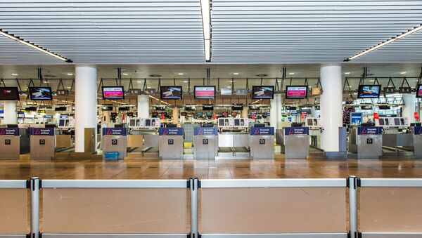 The empty airport departure hall in Zaventem (File) - Sputnik International