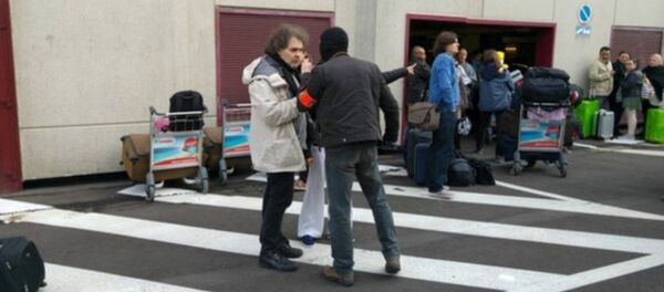 People are seen at the scene of explosions at Zaventem airport near Brussels, Belgium, March 22, 2016 People are seen at the scene of explosions at Zaventem airport near Brussels, Belgium, March 22, 2016 - Sputnik International