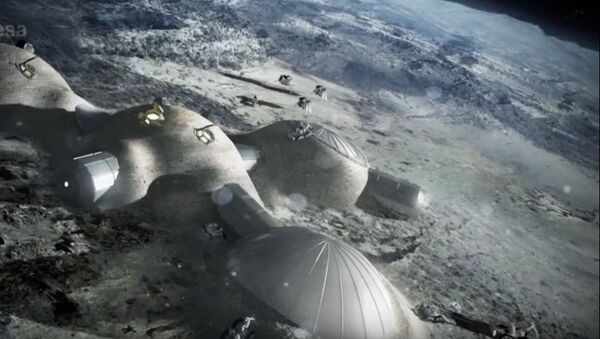 Moon Village, computer render by European Space Agency - Sputnik International