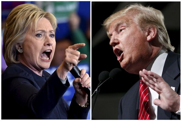 Democratic presidential candidate Hillary Clinton (L) and Republican presidential candidate Donald Trump are seen in a combination of file photos Democratic presidential candidate Hillary Clinton (L) and Republican presidential candidate Donald Trump are seen in a combination of file photos - Sputnik International