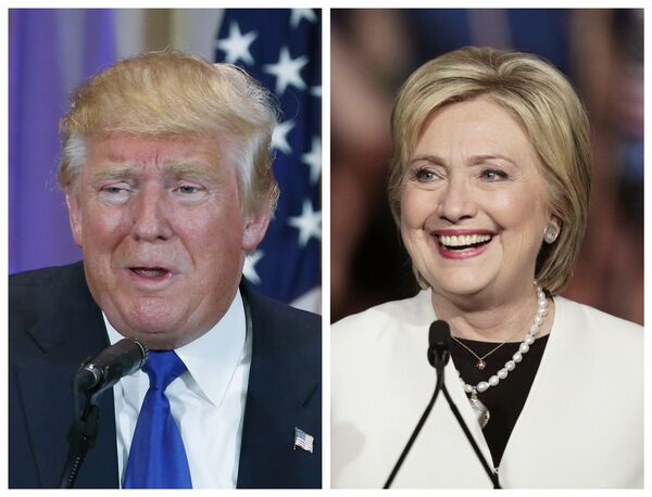 A combination photo shows Republican US presidential candidate Donald Trump (L) and Democratic US presidential candidate Hillary Clinton (R) - Sputnik International