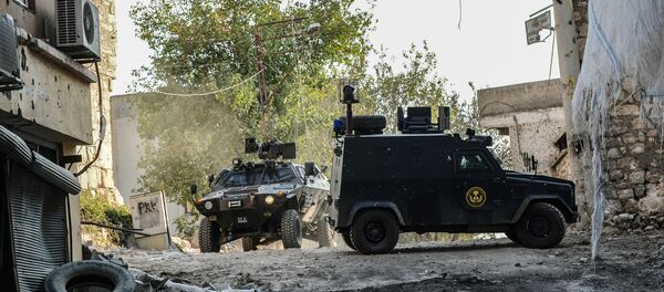 Turkish police vehicles patroling the streets the Silvan (file photo) - Sputnik International
