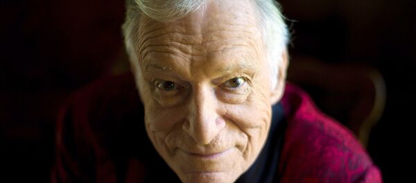 In this Oct. 13, 2011 photo, American magazine publisher, founder and Chief Creative Officer of Playboy Enterprises, Hugh Hefner at his home at the Playboy Mansion in Beverly Hills, Calif. In this Oct. 13, 2011 photo, American magazine publisher, founder and Chief Creative Officer of Playboy Enterprises, Hugh Hefner at his home at the Playboy Mansion in Beverly Hills, Calif. - Sputnik International