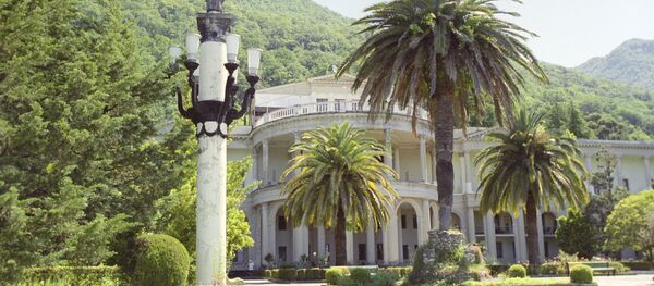 The Amra health resort, formerly the CPSU Central Committee resort named after the 17th party congress. It is located on the Black Sea c oast in the old (historic) part of the city of Gagra The Amra health resort, formerly the CPSU Central Committee resort named after the 17th party congress. It is located on the Black Sea c oast in the old (historic) part of the city of Gagra - Sputnik International
