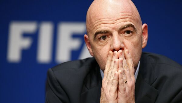 FIFA President Gianni Infantino attends a news conference after the executive committee meeting at the FIFA headquarters in Zurich, Switzerland March 18, 2016. - Sputnik International