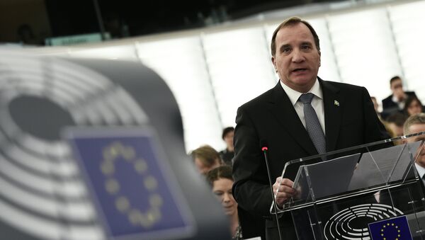 Sweden's Prime Minister Stefan Lofven speaks during a debate on the current situation in the EU at the European Parliament in Strasbourg, eastern France, on March 9, 2016 - Sputnik International